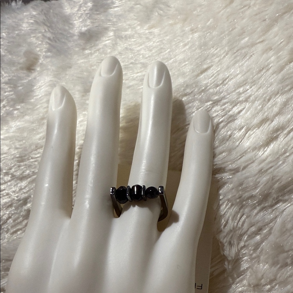 French Connection Black Stone Ring